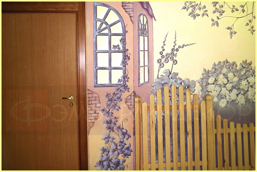 Декоративная роспись офисной зоны на предприятии