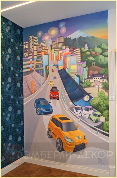 Роспись детской ВЕЧЕРНИЙ ГОРОД