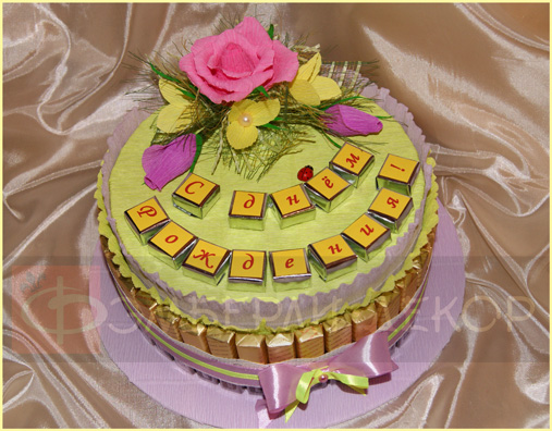 Торт из конфет ИМЕНИННИЦА