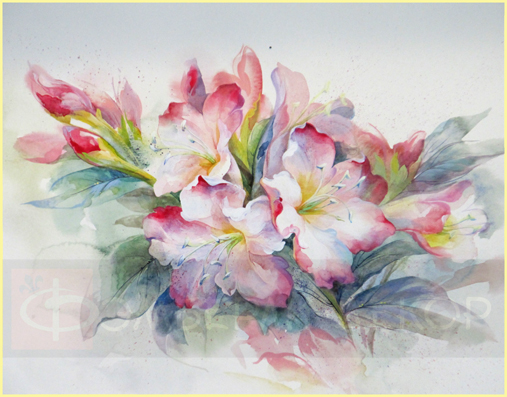 Акварель РОДОДЕНДРОН