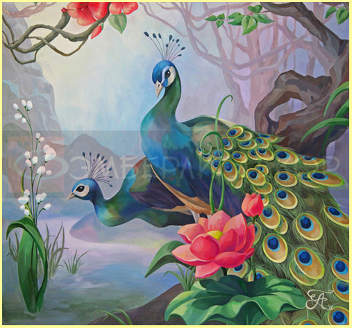 Роспись ПАВЛИНЫ