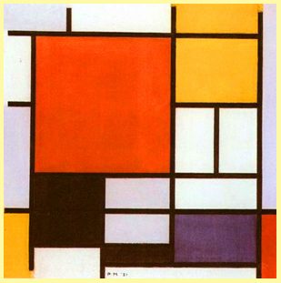 П. Мондриан. Композиция с красным, синим, желтым. 1930