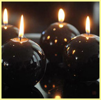 чёрный - свечи